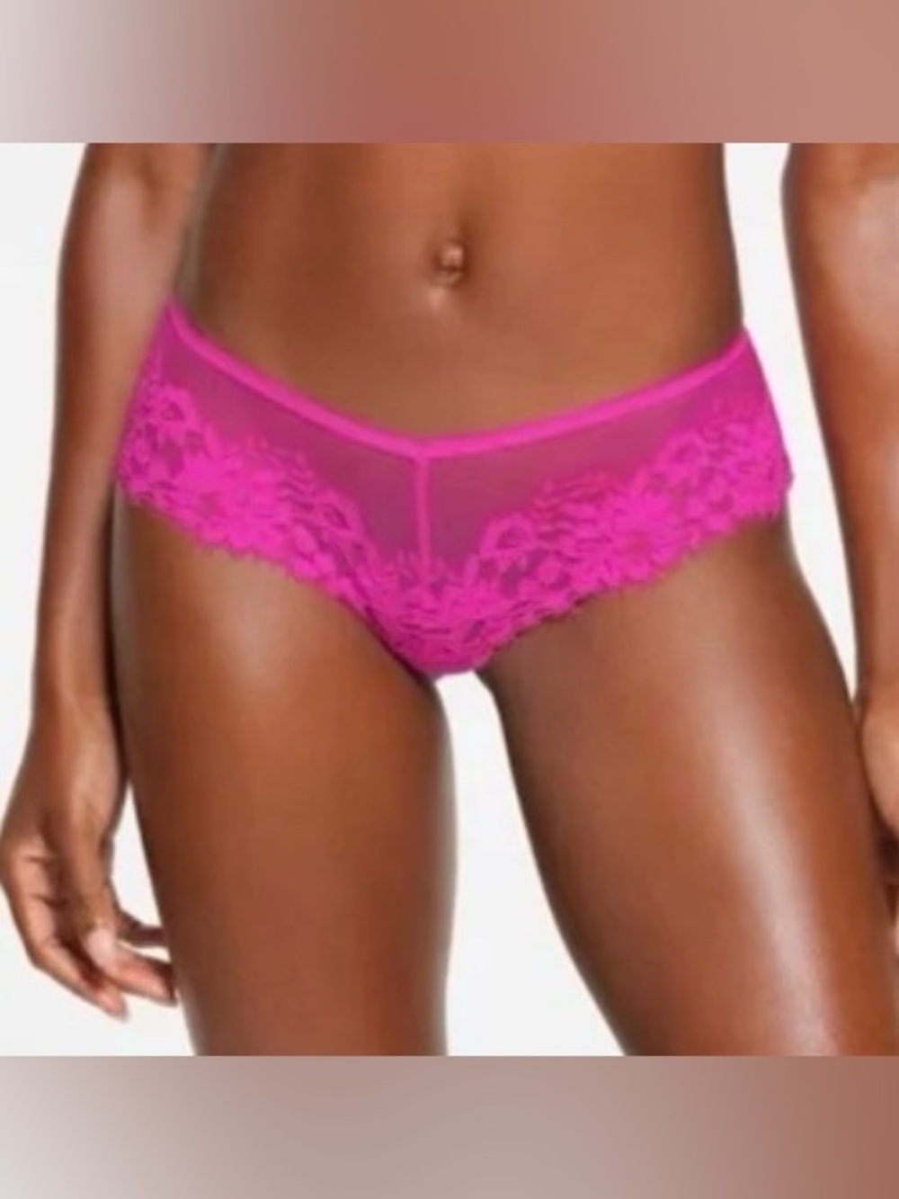 💗 NWT SKIMS Femme Lace Low Rise Dipped Hipster | Fuchsia | S 💗